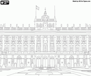 desenho de Palácio Real de Madrid, Espanha para colorir