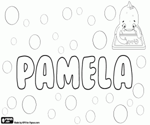 desenho de Pamela, nome feminino para colorir