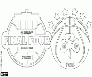 desenho de Panathinaikos BC, Euroliga 2024 para colorir
