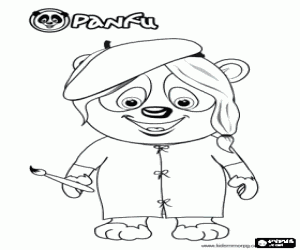 desenho de O panda Ella, artista do Panfu para colorir