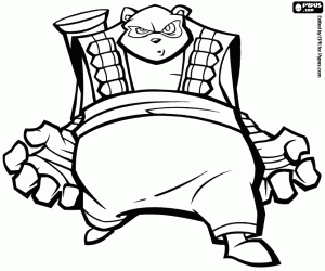 desenho de Panda King, personagem de Sly Cooper para colorir