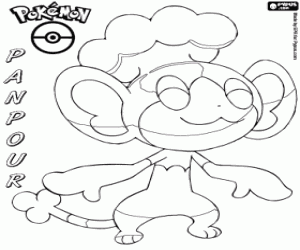 desenho de Panpour, Pokemon Preto e Branco para colorir