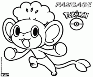 desenho de Pansage, um macaco Pokémon para colorir