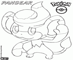 desenho de Pansear ou Baoppu, um Pokemon para colorir