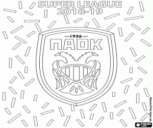 desenho de PAOK, campeão 2018-2019 para colorir