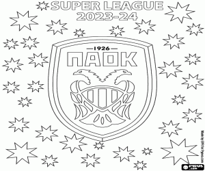 desenho de PAOK FC, campeão 2023-2024 para colorir