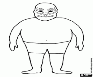 desenho de Papai Noel no verão para colorir