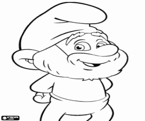 desenho de Papai Smurf, líder dos Smurfs para colorir