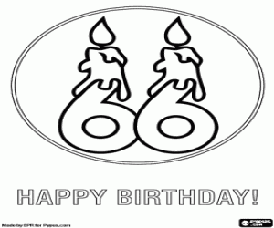desenho de Muitos parabéns para 66 anos para colorir