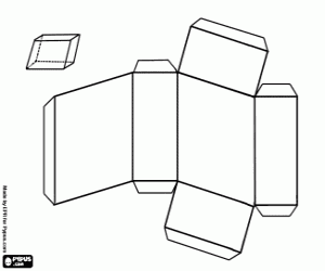 desenho de Um paralelepípedo oblíquo para colorir