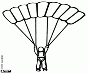 desenho de Parapente, esporte de aventura para colorir