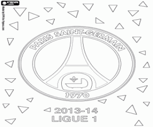 desenho de Paris Saint Germain, campeão 2013-2014 para colorir