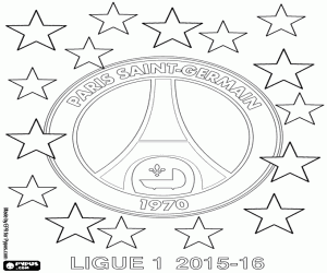 desenho de Paris St Germain, campeão de 2015-2016 para colorir