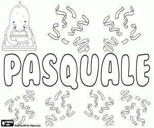 desenho de Pasquale, nome em Italiano para colorir