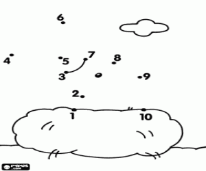 desenho de Passarinho no ninho, ponto a ponto para colorir