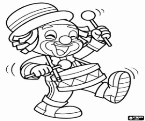 desenho de Patatá com um tambor para colorir