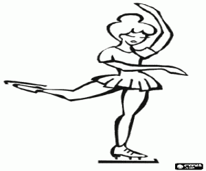 desenho de Patinadora artística no gelo para colorir