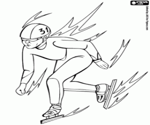 desenho de Patinação de velocidade em pista curta para colorir