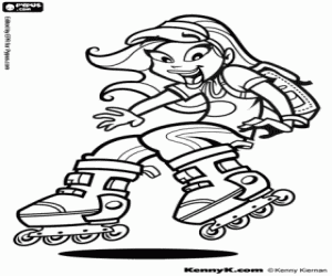 desenho de Patins em linha para colorir