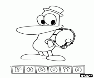 desenho de O pato é um amigo de Pocoyo para colorir