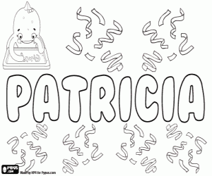 desenho de Patricia, nome para menina para colorir
