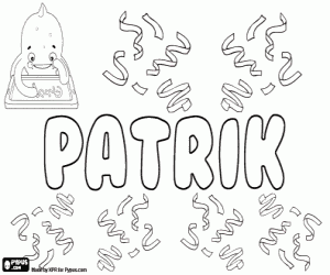 desenho de Patrik, variante de Patrick para colorir