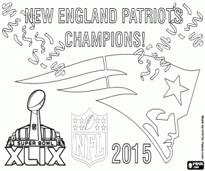 desenho de Patriots, campeões da Super Bowl 2015 para colorir