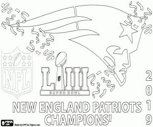 desenho de Patriots, Super Bowl 2019 para colorir