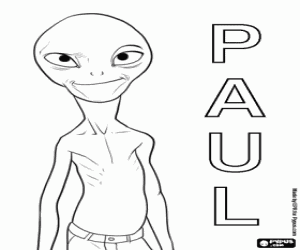 desenho de Paul, o extraterrestre para colorir