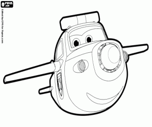 desenho de Paul em sua forma de avião de polícia para colorir
