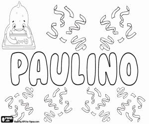 desenho de Paulino, nome masculino para colorir