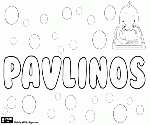 desenho de Pavlinos, nome próprio masculino para colorir
