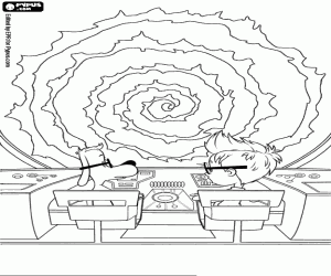 desenho de Peabody, Sherman na WABAC para colorir