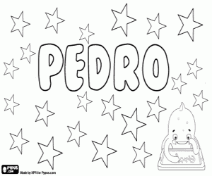 desenho de Pedro, nome próprio masculino para colorir