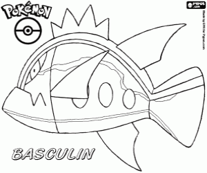 desenho de Um peixe de Pokemon, Basculin para colorir