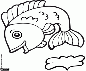 desenho de Um peixe pulando no rio para colorir