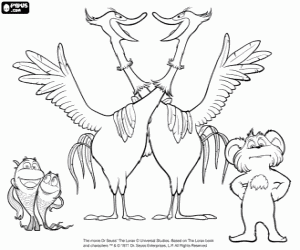 desenho de Os peixes, os cisnes e Pip para colorir