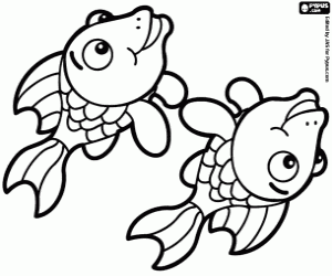 desenho de Peixes, um signo do Zodíaco para colorir