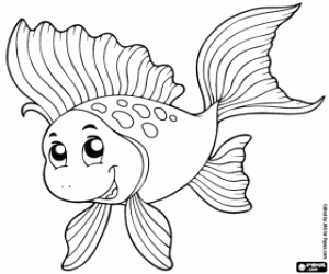 desenho de Peixinho dourado, pequena carpa dourada para colorir