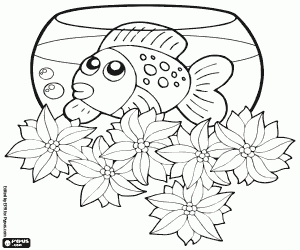 desenho de O peixinho e o Natal para colorir