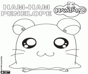 desenho de Penelope, um hamster de Hamtaro para colorir