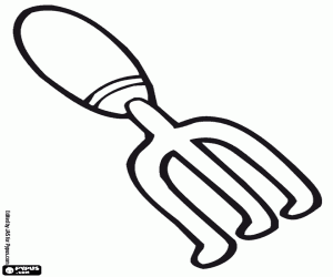 desenho de Pequeno ancinho para trabalhar no jardim para colorir