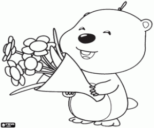 desenho de O pequeno e tímido castor Loopy para colorir