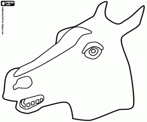 desenho de Perfil máscara de cavalo para colorir