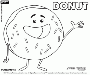 desenho de O personagem do emoji Donut para colorir