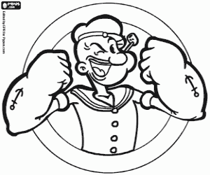 desenho de O personagem Popeye o marinheiro para colorir