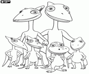 desenho de Os personagens de Dinotrem para colorir