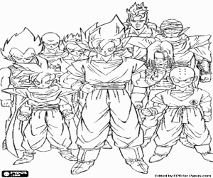 desenho de Personagens de Dragon Ball para colorir