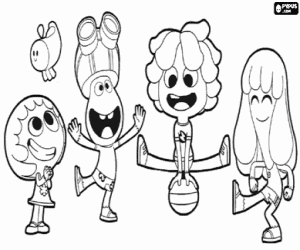 desenho de Personagens de Jammbo Jelly Jamm para colorir