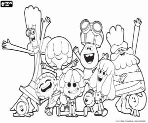 desenho de Todos os personagens de Jelly Jamm para colorir